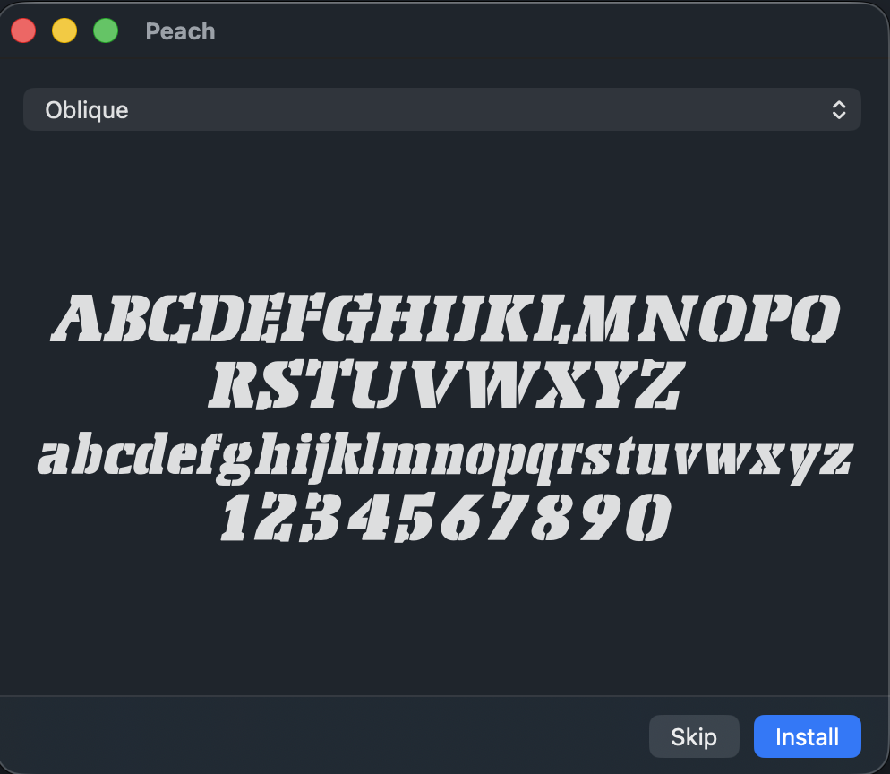 Font Preview Window